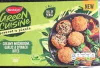 Mängden socker i Green Cuisine Creamy Mushroom, Garlic & Spinach Bites