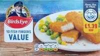 Mängden socker i BirdsEye 10 Fish fingers value