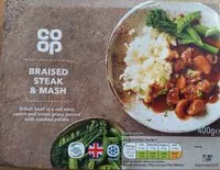 Mängden socker i Braised steak & mash
