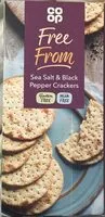 Mängden socker i Coop Free From Sea Salt & Black Pepper Crackers