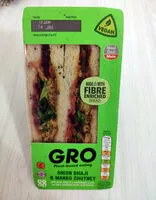Mängden socker i Onion Bhaji & Mango Chutney Sandwich