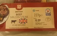 Mängden socker i British beef sirloin steak