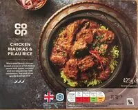 Mängden socker i Chicken Madras & pilau rice