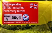 Mängden socker i British Unsalted Creamery Butter