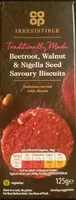 Mängden socker i Beetroot, walnut and nigella seed savoury biscuit