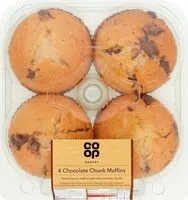 Mängden socker i Co-op Bakery 4 Chocolate Chunk Muffins