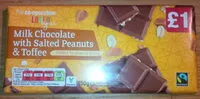 Mängden socker i Milk chocolate with salted peanuts & toffee