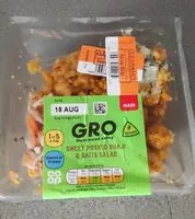 Mängden socker i Sweet potato bhaji and raita salad