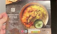 Mängden socker i chicken tikka masala and pilau rice