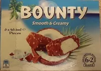 Mängden socker i Bounty Smooth & Creamy Frozen Bars