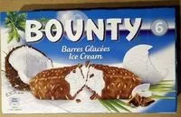 Mängden socker i Bounty Barres Glacees Ice Cream