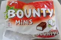 Mängden socker i Bounty minis Chocolat Noir