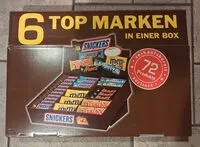 Mängden socker i 6 Top Marken in einer Box