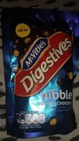 Mängden socker i McVities's Digestives nibbles double chocolate