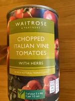 Mängden socker i chopped Italian vine tomatoes with herbs