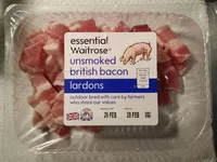 Mängden socker i unsmoked british bacon lardons