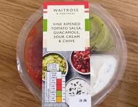 Mängden socker i Vine ripened tomato salsa, guacamole, sour cream & chive