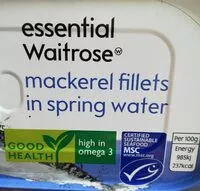 Mängden socker i Mackerel fillets in spring water