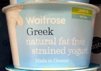 Mängden socker i Greek natural fat free strained yogurt