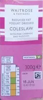 Mängden socker i Reduced Fat yogurt dressed coleslaw