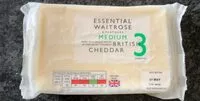 Mängden socker i Essential Waitrose English Medium Cheddar Strength 3