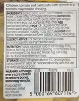 Mängden socker i Chicken and tomato basil pasta