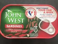 Mängden socker i John West sardines in spicy tomato sauce