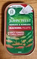Mängden socker i Skinless and boneless mackerel fillets in spicy tomato