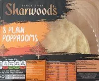 Mängden socker i Sharwood's Poppadoms, Plain