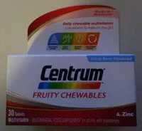 Mängden socker i Centrum Fruity Chewables Multivitamin