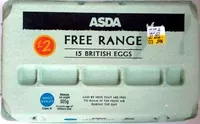 Mängden socker i 15 free range British eggs