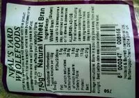 Mängden socker i Natural Wheat Bran