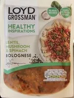 Mängden socker i Lentil mushroom and spinach bolognese