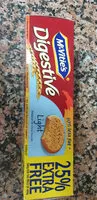 Mängden socker i Mcvities Digestive Light Biscuits