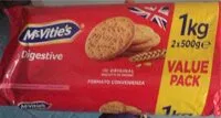 Mängden socker i Mc Vities digestive
