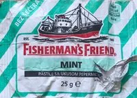 Mängden socker i Fisherman's friend - Mint