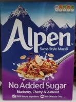 Mängden socker i Muesli con arándanos, cerezas y almendras sin azúcares añadidos