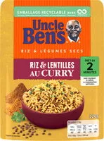 Mängden socker i Riz au curry et lentilles Uncle Ben's 220 g