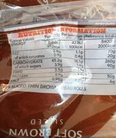Mängden socker i Warburtons 6 Brown Sandwich Thins