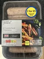 Mängden socker i 12 Cumberland chipolatas