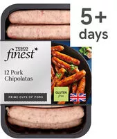 Mängden socker i Tesco Finest 12 Pork Chipolatas