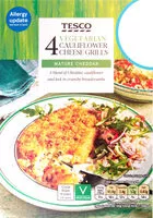 Mängden socker i Tesco 4 Vegetarian Cauliflower Cheese Grills