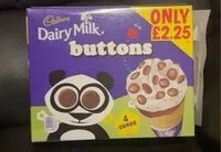 Mängden socker i Dairy milk buttons ice cream cones