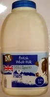 Mängden socker i British Whole Milk