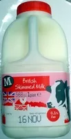 Mängden socker i Skimmed British Milk