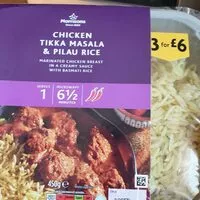 Mängden socker i Chicken tikka masala and pilau rice