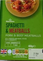 Mängden socker i Spaghetti and Meatballs ready meal