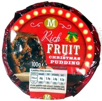 Mängden socker i Rich Fruit Christmas Pudding