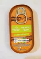 Mängden socker i Anchovy Fillets in olive oil