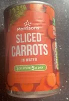 Mängden socker i sliced carrots in water
